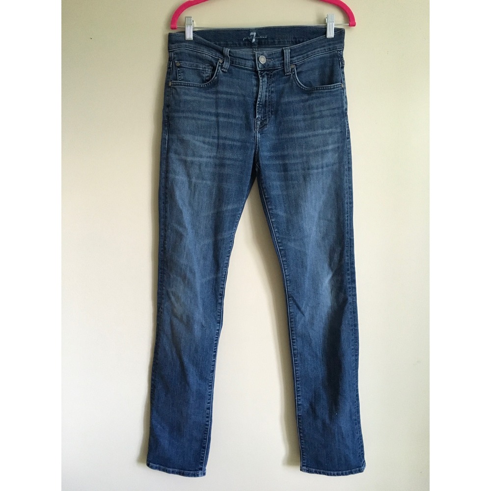 7 For All Mankind Slimmy Jeans Medium Wash Blue Slim Fit Denim Size 30
